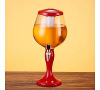 Spillatore Birra Dispenser di Birra da Tavolo a Torre Mimosa, Dispenser di Birra Trasparente con Tubo Refrigerante e Rubinetto, Dispenser di Bevande a Torre per Feste in Casa(Red)