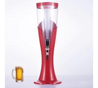 Spillatore Birra Distributore di Bevande a Torre per Birra con Tubo del Ghiaccio e Luce a LED, Torre per Bevande da Tavolo per Margarita e Mimosa per Bar, Torre per Liquori(Red,2 L)