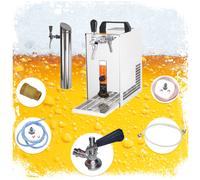 Set completo - Spillatore birra con pompa a membrana - PYGMY 20/K, dispenser birra, macchina per birra 1-linea, 25 litri/h - incl. Torre di erogazione, Green Line senza