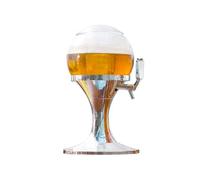 Spillatore Birra Refrigerato - Dispenser per Bevande 3.5L, Adatto per Feste ed Eventi, con Scompartimento per Ghiaccio, in Acrilico, 24x24x42 cm, Argento
