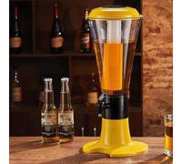 Spillatore Birra Set Torre Mimosa da 3 Litri con Rubinetto e Coperchio, Torre per Birra con Refrigeratore per Bevande Rimovibile per Feste, Torre per Bevande da Tavolo(Yellow,1-tap)
