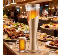 Spillatore Birra Torre per Birra e Bevande Big Chill con Luce LED da 3 L, Torre per Birra da Pub con Refrigeratore per Ghiaccio Rimovibile, Torre Mimosa Trasparente(3 L)