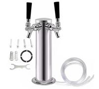 Spillatrice Birra Doppio rubinetto Colonna for vino a doppia testa Rubinetto in acciaio inossidabile Birra alla spina Torre Bar Home for Kegerator per Bar