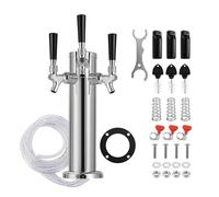 Spillatrice Birra Torre for birra alla spina con 3 rubinetti, torre Kegerator a tre, dispenser for a colonna da 3" in acciaio inossidabile for bevande a base di fatte in casa per Bar