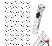spillatrice ufficio Clam Clip Dispenser Push Stapler Creativo Stapler Distributore di Pinze Con 50 Clip di Ricarica per il Fissaggio di Documenti Rilegatura di Carta Foglie Cellulari per Scuola