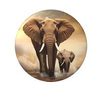 Spille a bottone a forma di elefante e bambino, 1 pezzo, 6,1 cm, rotondo, in metallo, con foto personalizzate, kit per artigianato, progetti fai da te per feste di Natale, Misura unica, Nessuna pietra