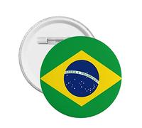 Spille a bottone con bandiera del Brasile Spille rotonde Distintivi per studenti delle scuole Impiegati Articoli per feste o vestiti Borse Cappelli S