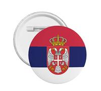 Spille a bottone con bandiera Serbia Spille rotonde Distintivi per studenti delle scuole Impiegati Articoli per feste o vestiti Borse Cappelli M