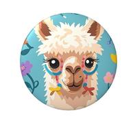 Spille a bottone con motivo alpaca, 1 pezzo, 6,1 cm, rotonde, in metallo, foto personalizzate, kit di bottoni per artigianato, progetti fai da te per feste di Natale