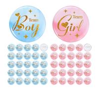Spille a bottone per rivelare il genere, 50 pezzi, 5 cm, per svelare il sesso, per ragazzi o ragazze, per baby shower, rivelazione di genere, giochi, decorazioni per feste, 5,1 cm, 5 cm, 50 pezzi,