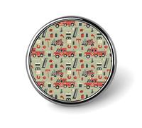 Spille a bottone per zaini, alla moda, con stampa di camion dei pompieri, spille rotonde a sublimazione per abbigliamento, decorazione per cappelli, spille da bavero in metallo per uomo accessorio per