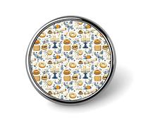 Spille a bottone per zaini - Eleganti spille rotonde con stampa a cena, bottoni a sublimazione per la decorazione di abiti e cappelli, spilla da bavero circolare in metallo alla moda per uomo, accesso