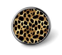 Spille a bottone per zaini - Spille rotonde con stampa leopardata color oro scuro, bottoni a sublimazione per la decorazione di abiti e cappelli, spilla circolare in metallo alla moda per bavero da uo