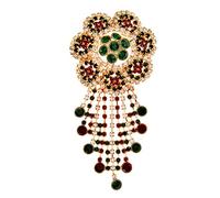 Spille a Fiori con Nappa Lunga da Sposa Verde per Gioielli da Donna con Grande Spilla alla