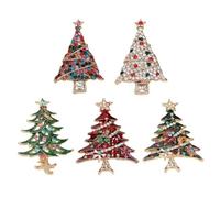 Spille a forma di albero di Natale con strass di Natale per le donne unisex smalto regali botanici gioielli pin accessori amico festa ufficio, Size, Metallo