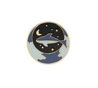 Spille a forma di balena con stella astronauta, in lega placcata in oro e argento, leggera da 2,5 cm, per lui e lei, per lui e lei, spilla per coppia, One Size, come descritto