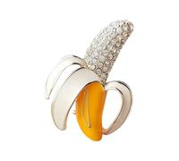 Spille a forma di banana con strass, carine e creative, for abiti da donna e da uomo, con ciondolo for borsa, distintivo, ufficio e festa.