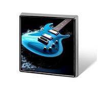 Spille a forma di chitarra blu per donne e uomini, spille con distintivo quadrato per zaini,