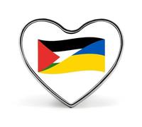 Spille a forma di cuore con bandiera di Palestina e Ucraina, bottoni, spille, accessori per abbigliamento per uomo e donna