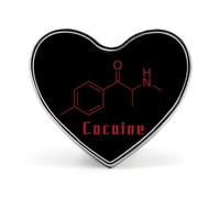 Spille a forma di cuore con formula di cocaina, spille carine da bavero per affari e matrimoni.