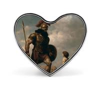 Spille a forma di cuore di Davide e Golia, distintivi in metallo, spille a forma di cuore, distintivi in metallo