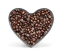 Spille a forma di cuore in metallo con chicchi di caffè | Spille da bavero per camicia, zaino, giacca, cappello, cappotto, borsa, abbigliamento, gioielli, accessori, regali per donne e uomini