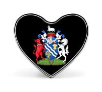 Spille a forma di cuore in metallo con stemma del Consiglio della Contea dell'Oxfordshire | Spille da bavero per camicia, zaino, giacca, cappello, cappotto, borsa, abbigliamento, gioielli, accessori,