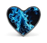Spille a forma di fiamma blu per uomo e donna, bottoni a cuore, spilla personalizzata per cappelli, spilla da bavero a forma di cuore leggera, decorazioni, spilla a bottone portatile, moda