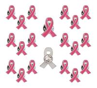 Spille a Forma di Nastro Rosa, Spilla Fiocco Rosso Rosa - Set da 20 per Sostegno alla Conoscenza del Cancro al Seno - Smalto Rosa di Qualità per Donne Contro la Violenza