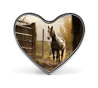 Spille a forma di recinzione e cavallo per uomo e donna, bottoni a cuore, spilla personalizzata per cappelli, spilla da bavero leggera a forma di cuore, decorazioni, spilla portatile, moda