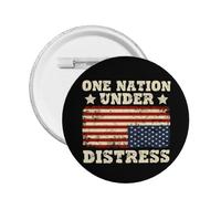Spille "America Is In Distress" con bandiera USA capovolta, decorazioni per cappellini, 1 pezzo.