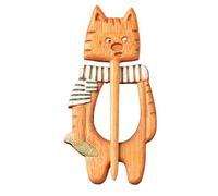 Spille animali da donna, Spilla in legno | Spilla per gatti di legno