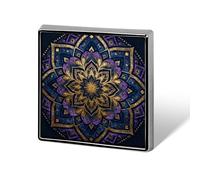 Spille artistiche mandala viola personalizzate da 2,5 cm spilla da colletto personalizzata spilla vintage per borse, cappelli, giacche, zaini, abiti, camicie, decorazione vestiti, collezione di