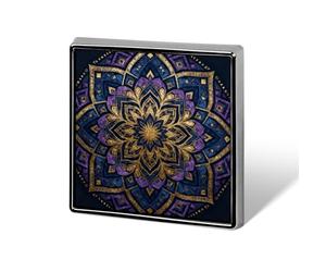 Spille artistiche mandala viola personalizzate da 2,5 cm spilla da colletto personalizzata spilla vintage per borse, cappelli, giacche, zaini, abiti, camicie, decorazione vestiti, collezione di
