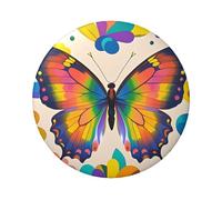Spille colorate a forma di farfalla, 1 pezzo, 6,1 cm, rotonde, in metallo, foto personalizzate, kit di bottoni per artigianato, progetti fai da te per feste di Natale
