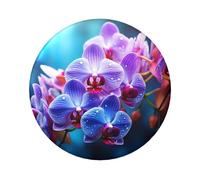 Spille colorate a forma di fiore di orchidee, 5 pezzi, 6,1 cm, rotonde, in metallo, con foto personalizzate, kit per artigianato, progetti fai da te per feste di Natale