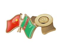 Spille Con Bandiera Dell'Amicizia Tra Cina E Turkmenistan - Spilla Con Bandiera Hip Hop In Stile Etnico Spilla Vintage Per Donne E Uomini Gioielli Con Ciondolo Accessori Per Abbigliamento Patriottico