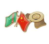 Spille Con Bandiera Dell'Amicizia Tra Cina E Turkmenistan Spilla Con Bandiera Hip Hop In Stile Etnico Spilla Vintage Per Donne E Uomini Gioielli Con Ciondolo Accessori Per Abbigliamento Patriottico B