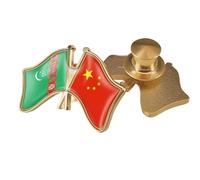 Spille Con Bandiera Dell'Amicizia Tra Cina E Turkmenistan Spilla Con Bandiera Hip Hop In Stile Etnico Spilla Vintage Per Donne E Uomini Gioielli Con Ciondolo Accessori Per Abbigliamento Patriottico B