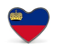 Spille Con Bandiere Nazionali Del Principato Del Liechtenstein - Spilla Personalizzata A Forma Di Cuore/Quadrata/Cerchiata Per Uomo E Donna Regalo Per Discorsi Di Matrimonio Riunioni E Feste