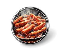 Spille con bottone da 1 pollice, a forma di salsiccia sul fuoco, in lega di alluminio, per cappotto e zaino