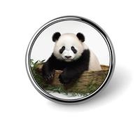 Spille con bottone da 1 pollice, motivo: stelle panda, in lega di alluminio, per cappotto e zaino