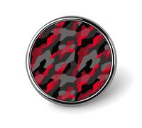 Spille con bottone per zaini, spille rotonde con stampa mimetica rossa grigia nera alla moda, bottoni a sublimazione per abbigliamento, decorazione per cappelli, spilla con distintivo circolare in