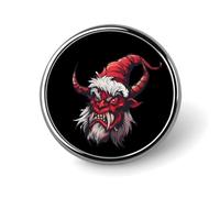 Spille con l'immagine di Krampus allegro, graziosi gioielli con distintivo rotondo