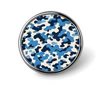 Spille con motivo mimetico blu per uomo e donna, bottoni rotondi, spilla personalizzata per cappelli, spilla da bavero rotonda leggera, decorazioni, spilla a bottone portatile, moda