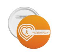 Spille con nastro arancione per la consapevolezza della violenza negli appuntamenti tra adolescenti, spille rotonde, spille con bottone, adesivi, spille in metallo, decorazioni