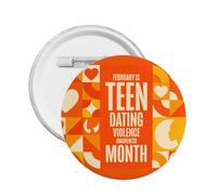 Spille con nastro arancione per la consapevolezza della violenza negli appuntamenti tra adolescenti, spille rotonde, spille con bottone, adesivi, spille in metallo, decorazioni