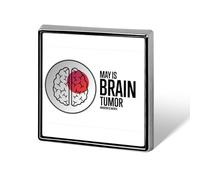 Spille con nastro grigio per il mese della consapevolezza sui tumori al cervello, spille quadrate, spille da bavero, bottoni smaltati, decorazioni per feste