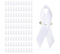 Spille con nastro rosa, 100 pezzi, con logo a croce, per eventi di beneficenza, sensibilizzazione sulla salute, per la sensibilizzazione al cancro al seno, spille in raso per raccolta fondi di