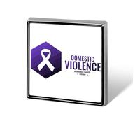 Spille con nastro viola per il mese di sensibilizzazione sulla violenza domestica, spilla quadrata, spilla da bavero, bottoni smaltati, decorazioni per feste